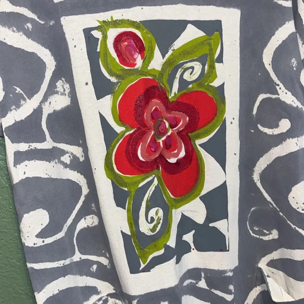 Hand painted floral long dress by Oklahoma artist - Image 3