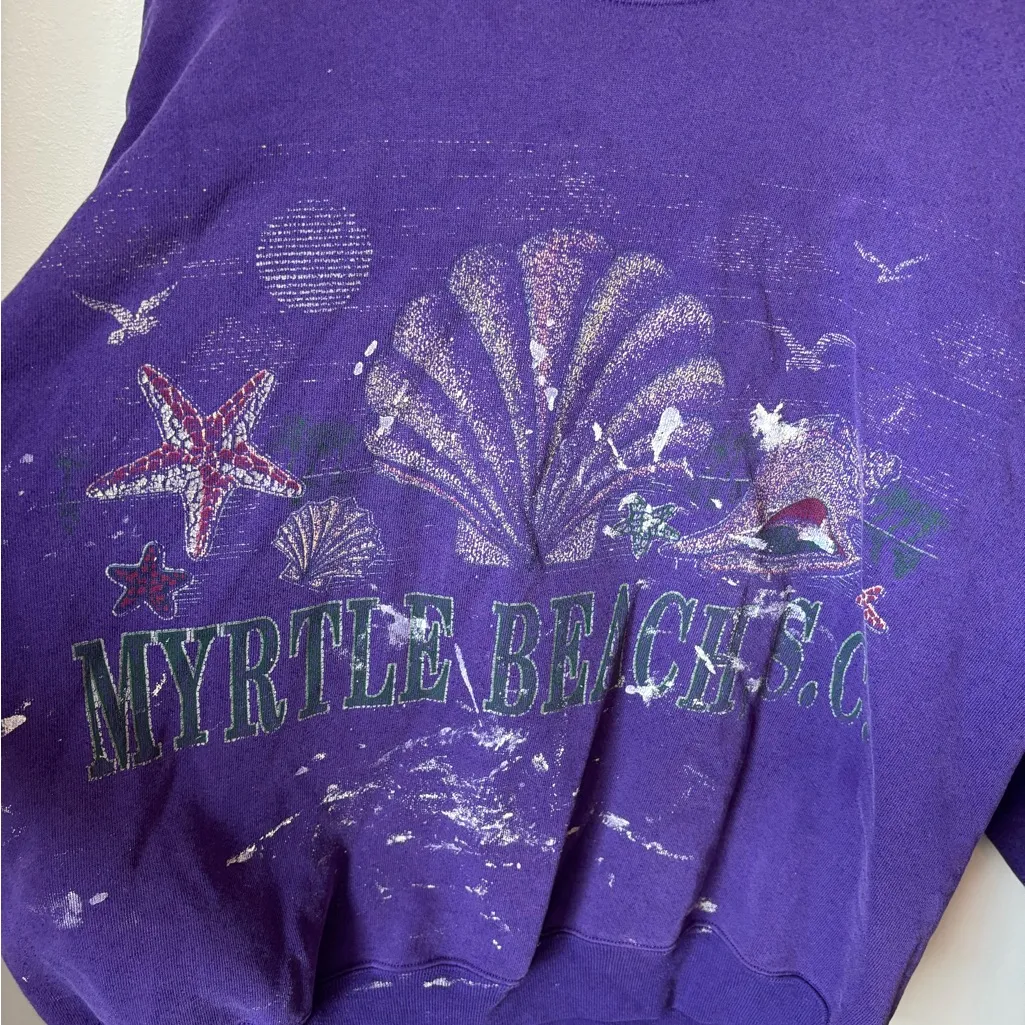 Vintage Myrtle Beach SC Painters Crewneck Women’s Large Purple - Image 3