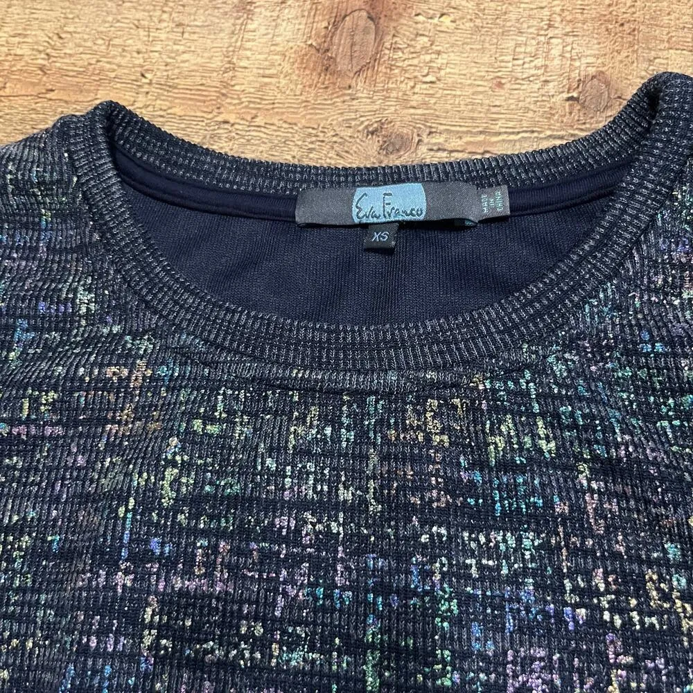Anthropologie Eva Franco Women's Jackson Shimmer Boxy Crop Sweatshirt Top Sz XS - Image 5