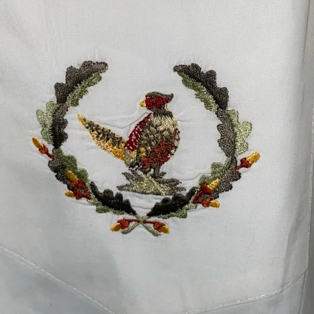 Evan Picone Vintage Ivory Button Down Blouse with Bird - Image 7