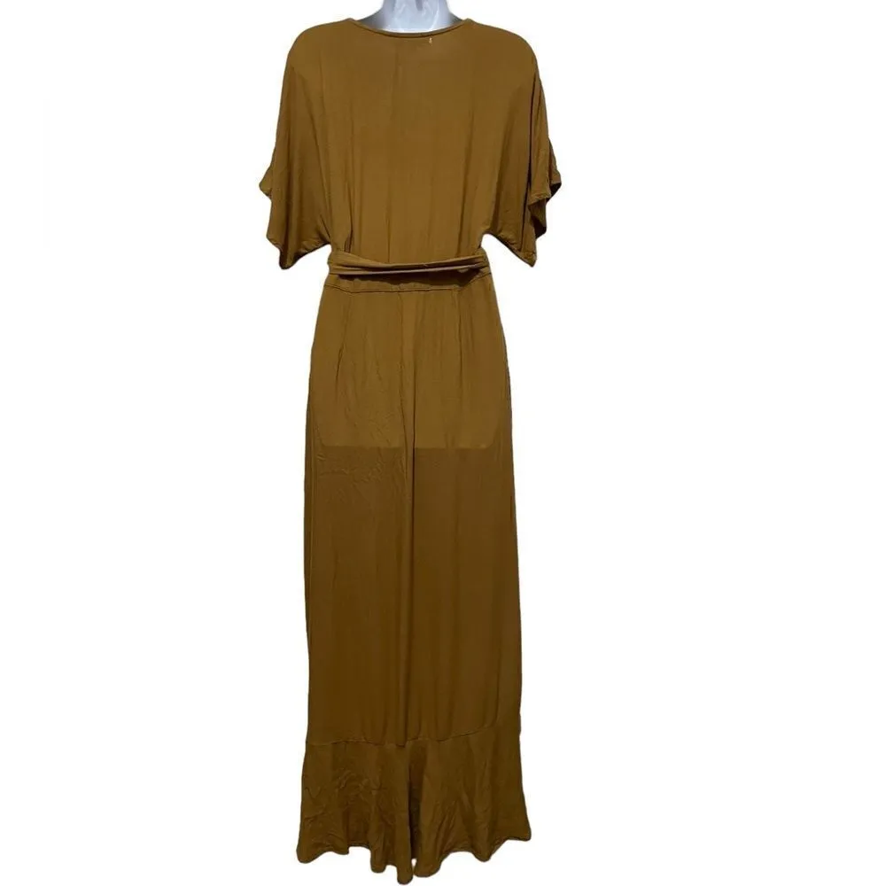 Young‎ Fabulous And Broke Lilly Wrap Maxi Dress Kimono Sleeve Bronze Size Small - Image 4