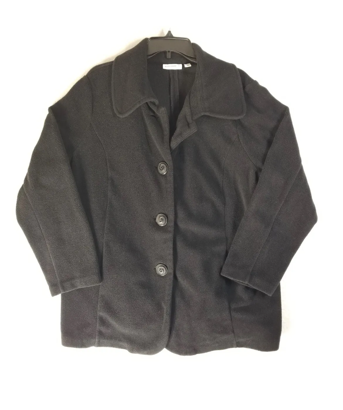 Susan Graver Button Front Fleece Jacket w/Back Pleat Detail A219658 2X NWT Green - Image 6