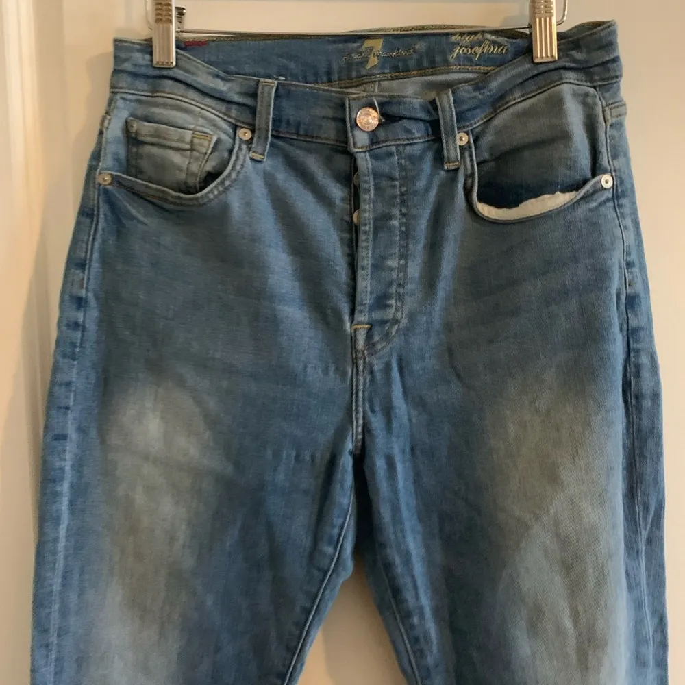 7 For All Mankind  Blue Straight Leg Denim - Image 2