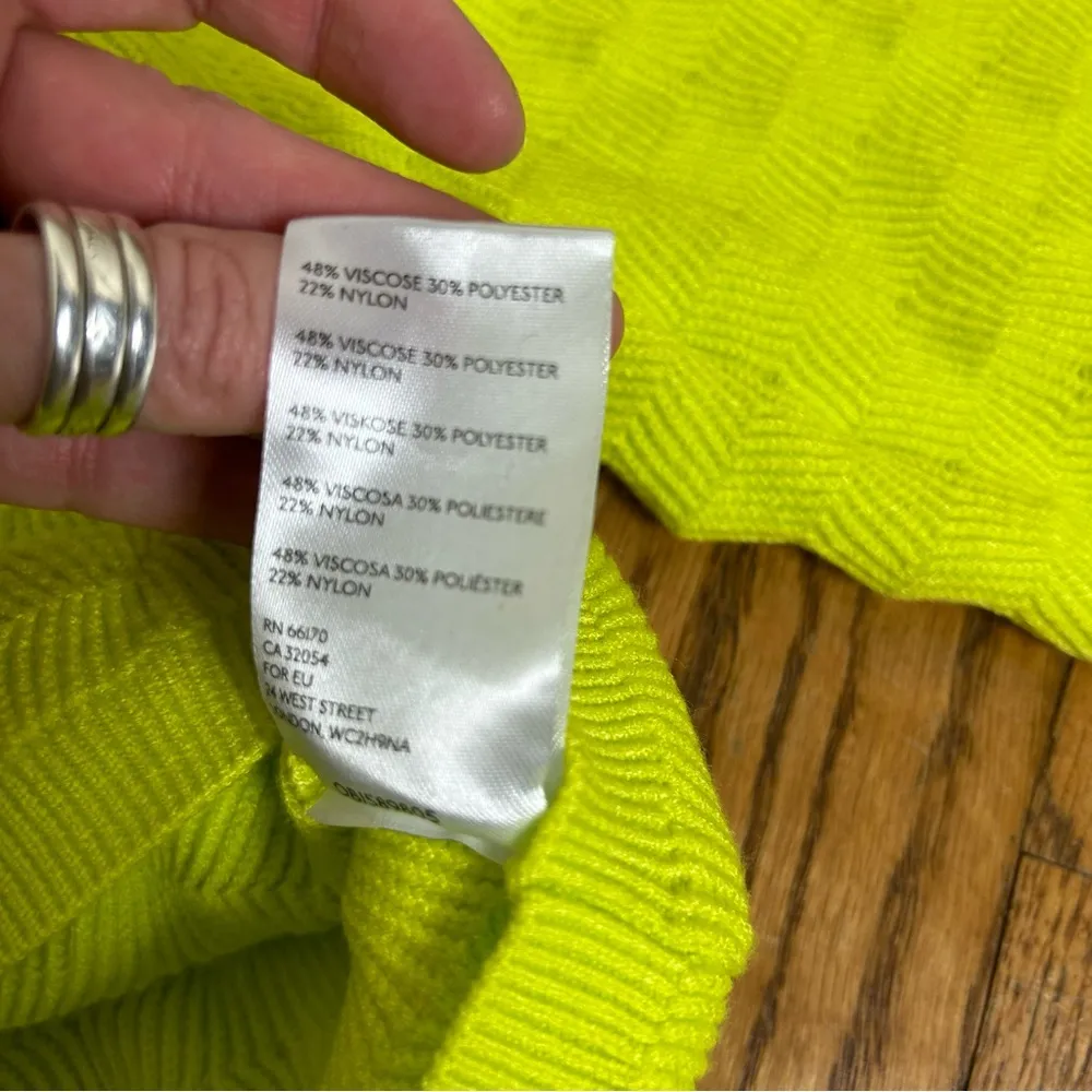 Urban Outfitters | Hayden Textured Crew Cropped Chunky Sweater Lime Size L NWT - Image 4