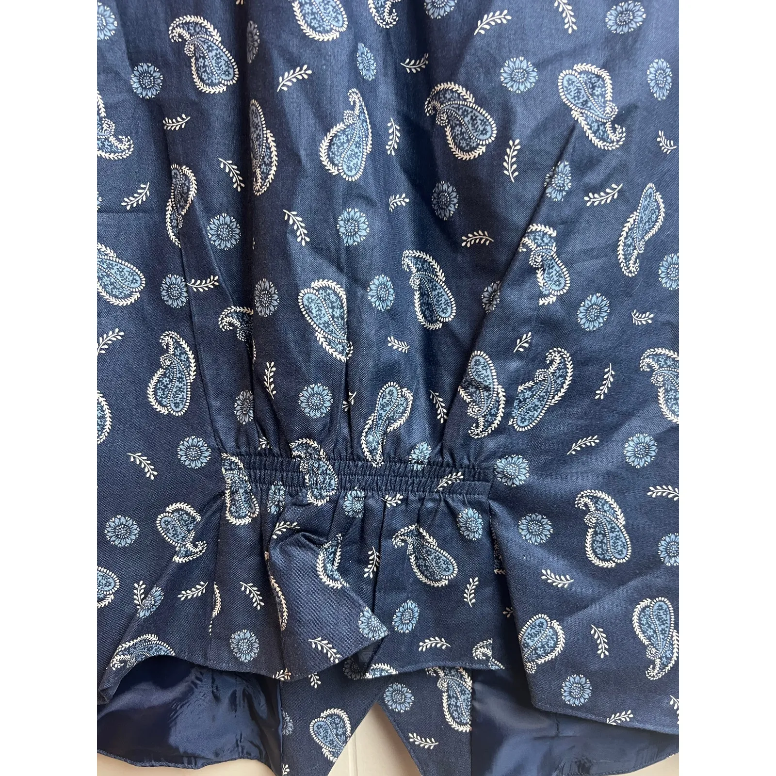 Pendleton Knockabout Women's 12 Blue Paisley Cotton Button Lightweight Vest - Image 6