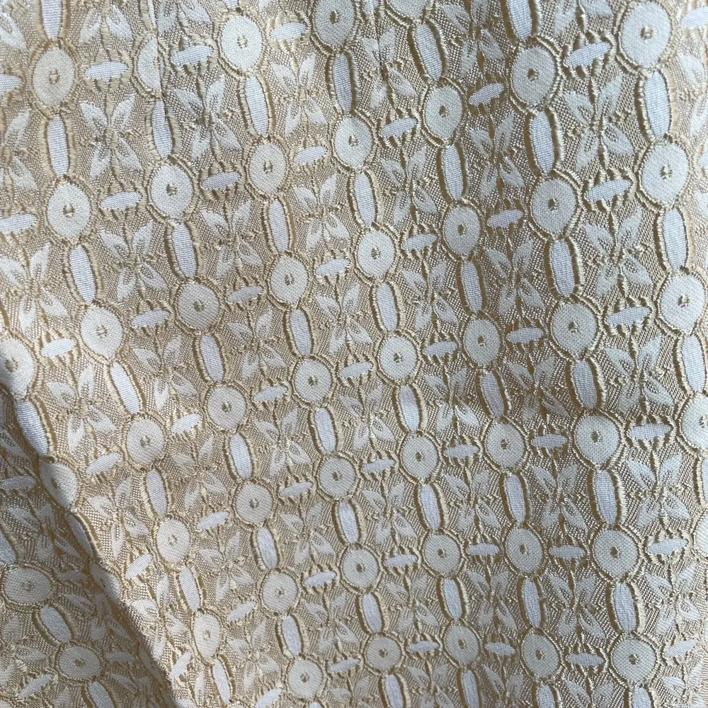 Talbot Collection Gold & Cream Slim Stretch Textured Dress Pants Size 8 Vintage - Image 5