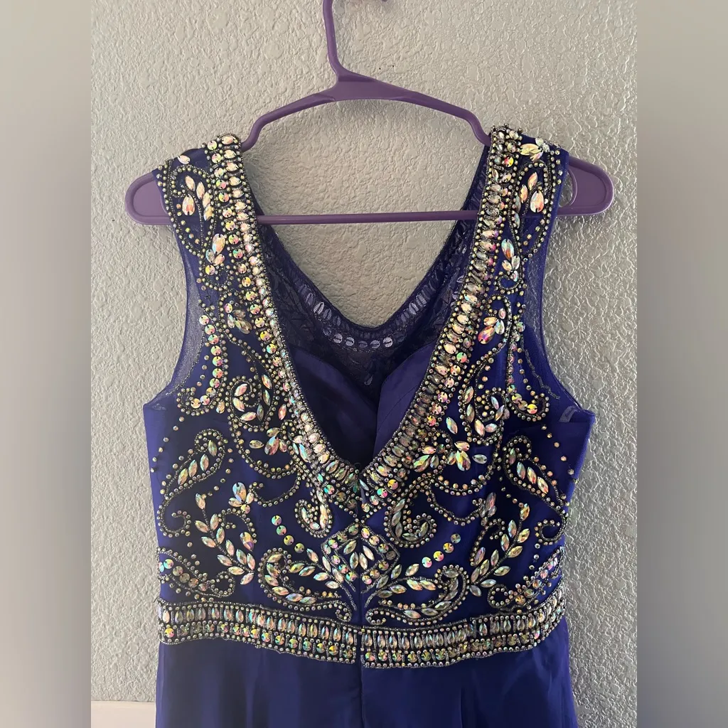 Elegant‎ Navy Blue Evening Gown Size 12 - Image 6