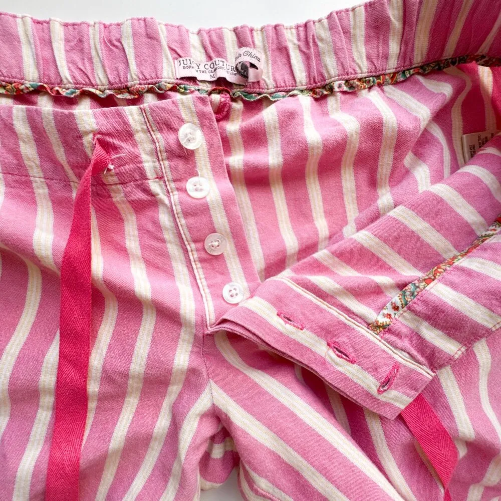 Juicy Couture Pink Stripe Love from Juicy Capri Pants Size Medium - Image 3