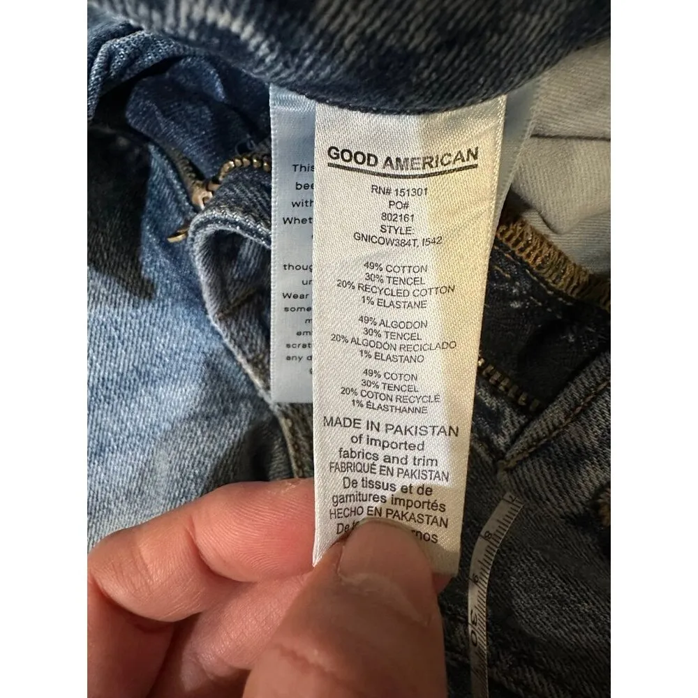 Good American Good '90S Wide Leg | Relax Crossover Jeans GNICOW384T Size 4/27 - Image 11