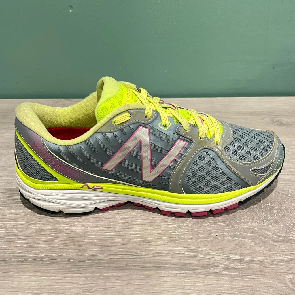 New Balance 1260 V5 Women's Sage and Neon Yellow Running Shoes - Image 8