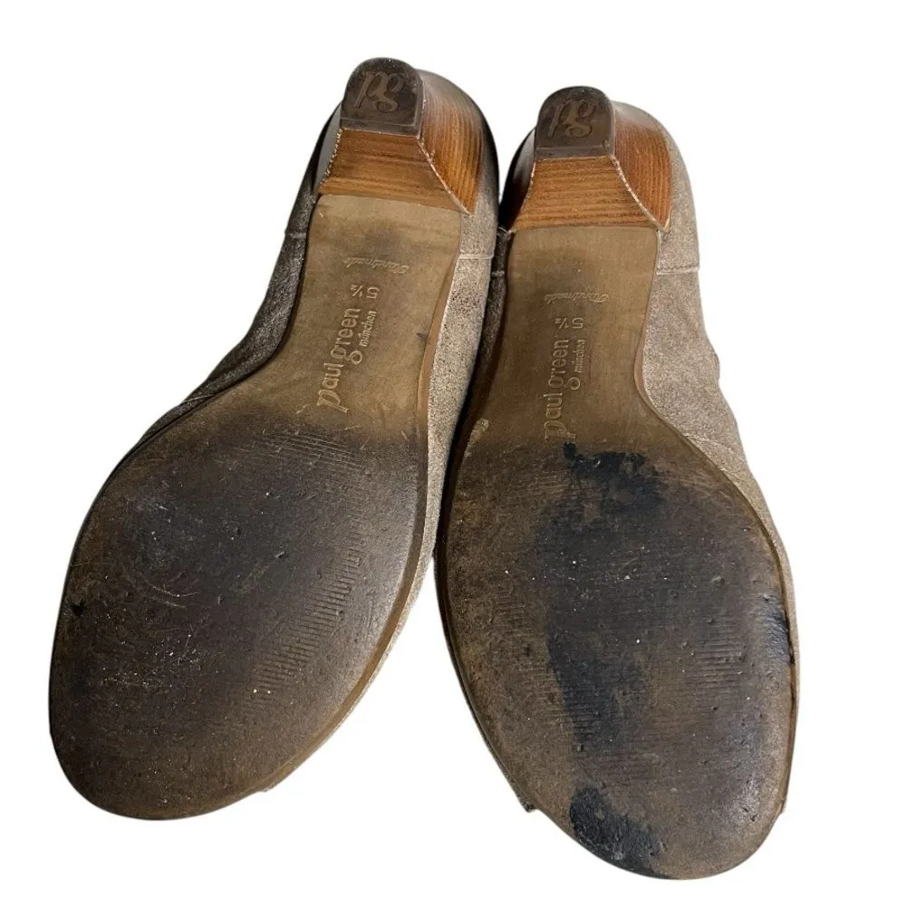 PAUL GREEN Peep Toe Sandal Bootie Metallic Sheen Lace Up Shoes Size 5.5 US 8 - Image 9