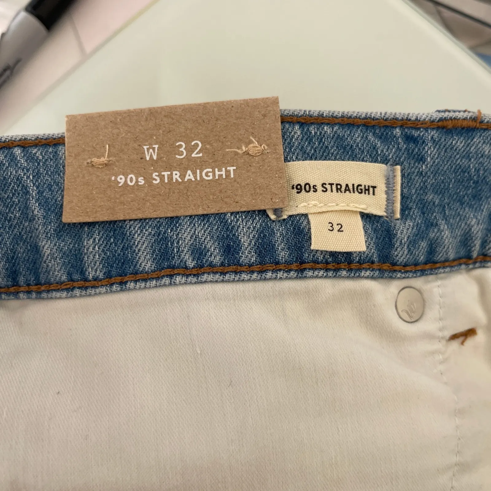 NWT Madewell 90s Straight Jeans Light Ferman Wash High Rise Women Size 32 - Image 6