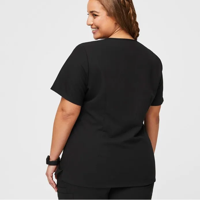 FIGS Black Casma Three-Pocket Scrub Top W1850 SZ L - Image 2