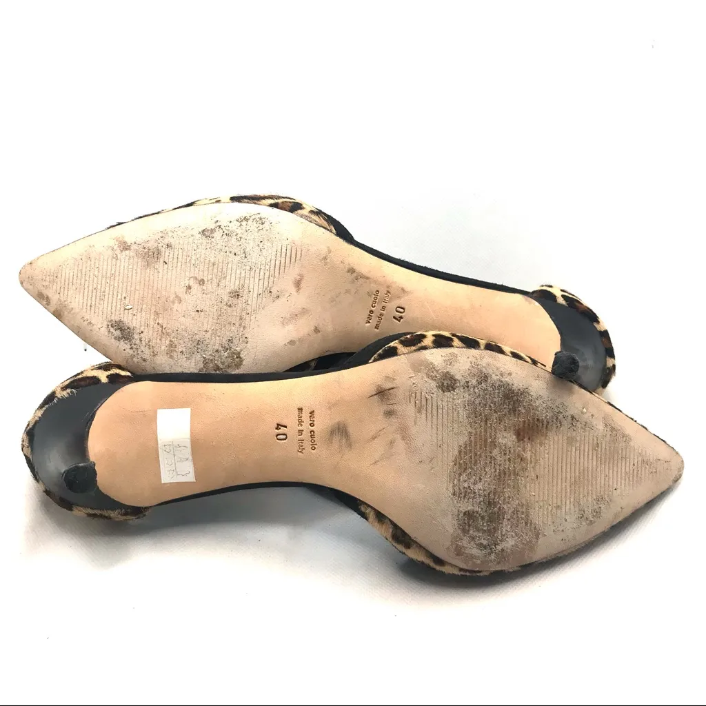 BRUNO RICCI FOR DIANE B ANIMAL PRINT & FUR SIDE CUT OUT HEEL PUMPS (40) - Image 12