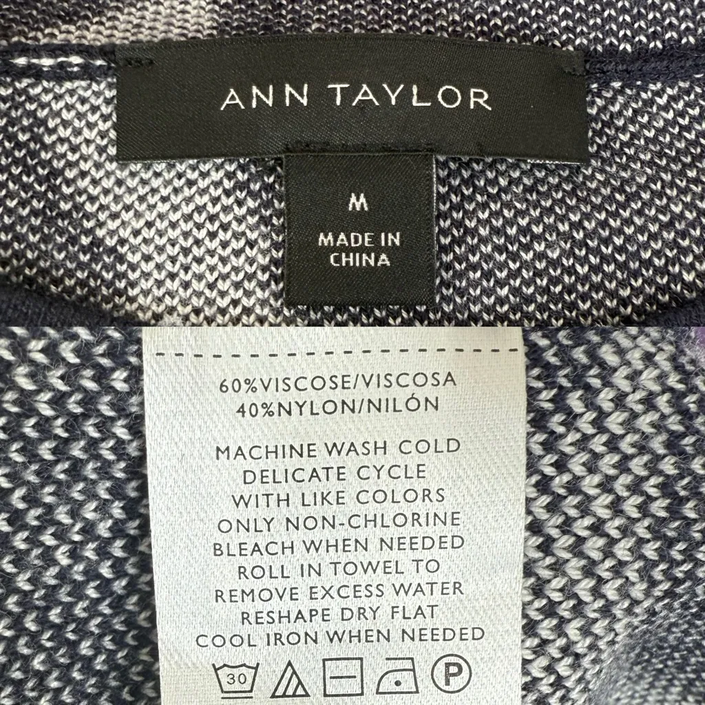 Ann Taylor Womens Sweater Blue Short Sleeve Knit Size Medium - Image 7