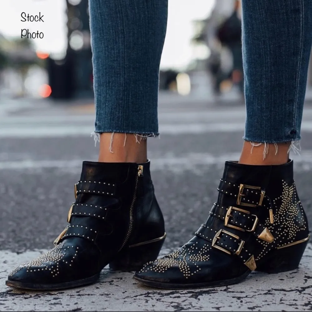 CHLOE Susanna black leather booties, made in Italy, size 39.5 - Image 7