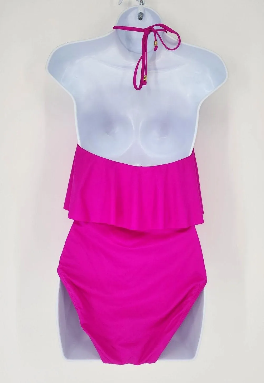 Trina Turk Orchid Pink Ruffle Halter One-Piece Swimsuit Women’s Size 8 - Image 3