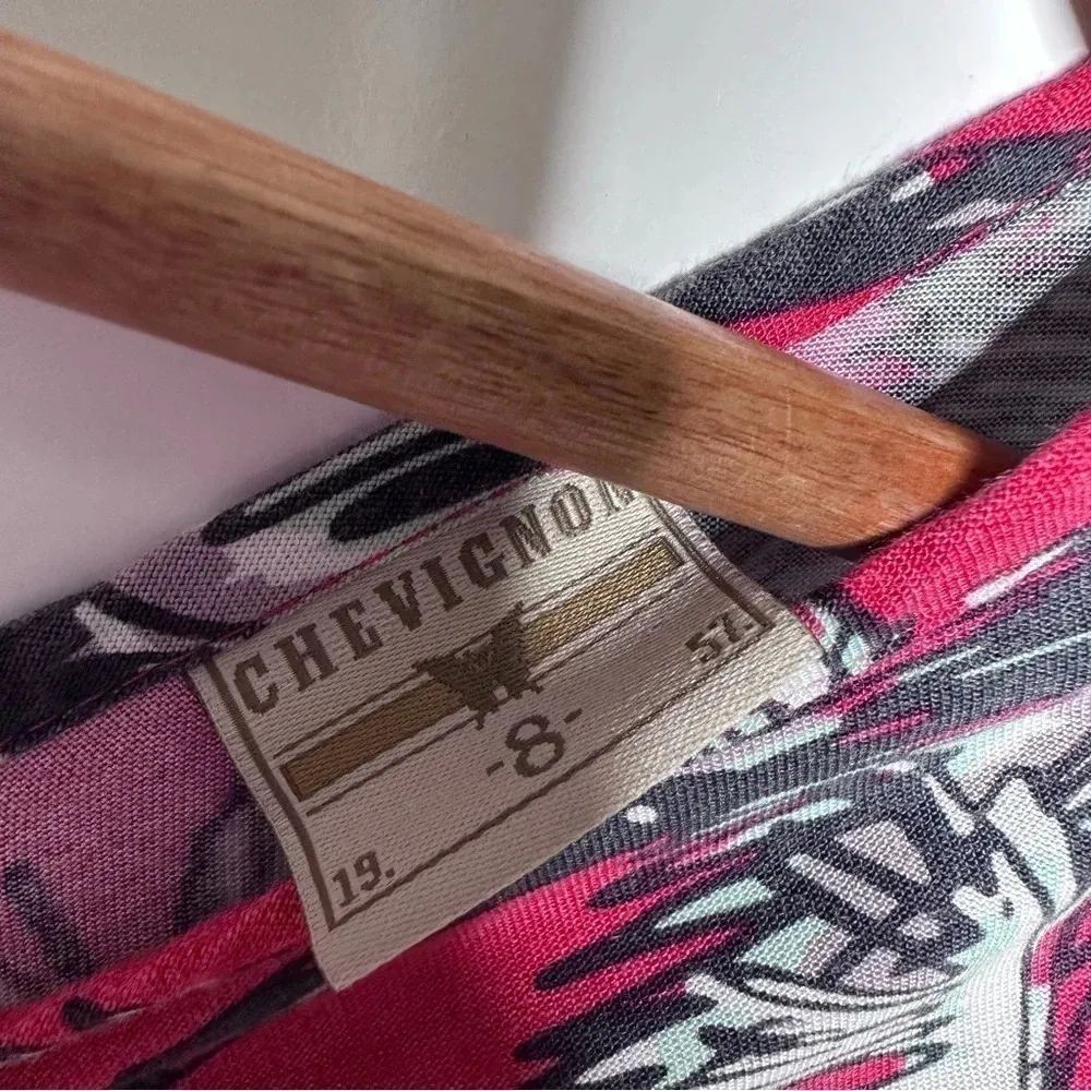 Chevignon Red Tropical Palm Tree Cap Sleeve Mini Dress Size 8 - Image 4