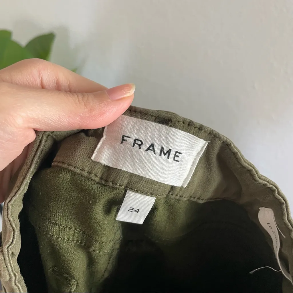 Frame Le Crop Mini Boot Washed Army Green Pants Size 24 - Image 11