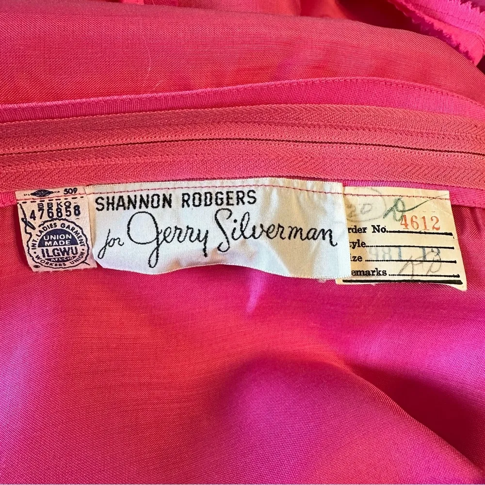 60’s Vintage Hot Pink Party Dress Cap Sleeve Bow Detail Cocktail Retro Size 8 - Image 12