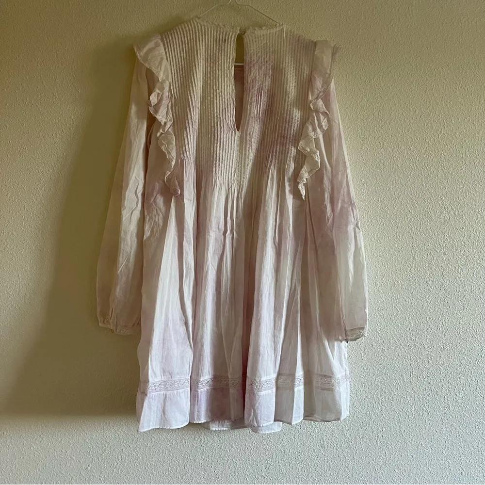 Aritzia Wilfred la boheme Elia Ruffled Tie Dye Prairie Mini Dress Size Medium - Image 14