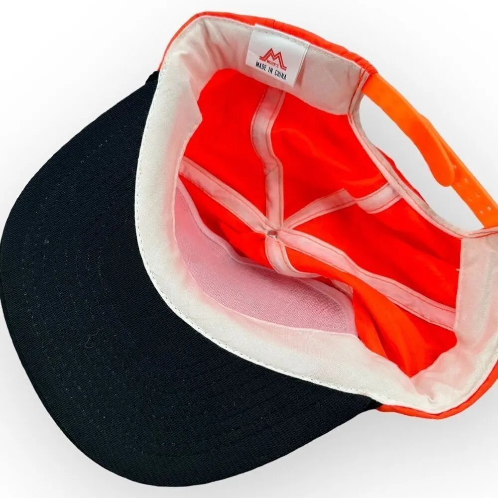 Vintage 1995 Fremont Outing Club Clam Bake Trucker Hat Orange Snapback Black - Image 6