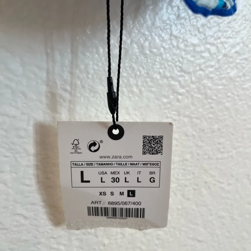 NWT Zara Blogger Favorite Blue Bohemian Embroidered Strappy Back Crop Top Large - Image 15