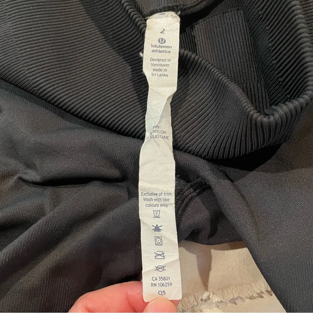 Lululemon Zone In Crop High Rise Activewear Workout Leggings 2 Black W6F11S - Image 6