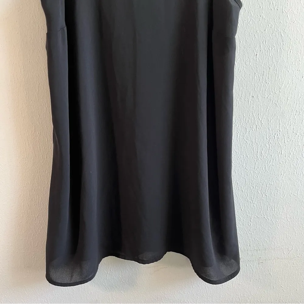 Spanx Tank Top Black Perfect Length Top Chiffon Sz S EUC Sleeveless Scoop Neck - Image 7