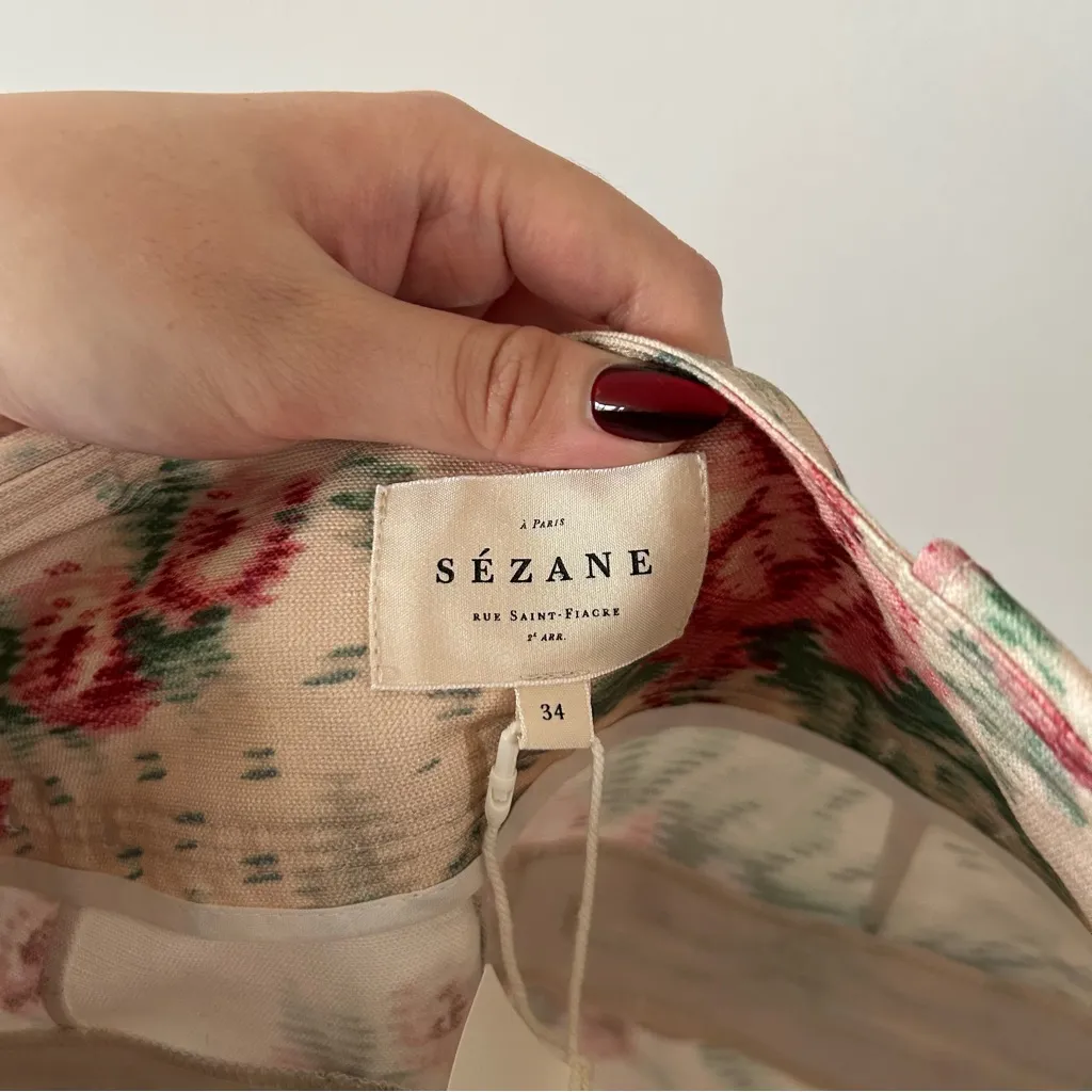 NWT Sezane Tonio Antique Flowers Trousers Pants Size 34 / US 2 - Image 8