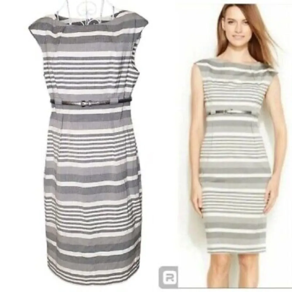 NWTS Size 10 Calvin Klein, gray and white striped dress AS seen on TV ! - Image 3