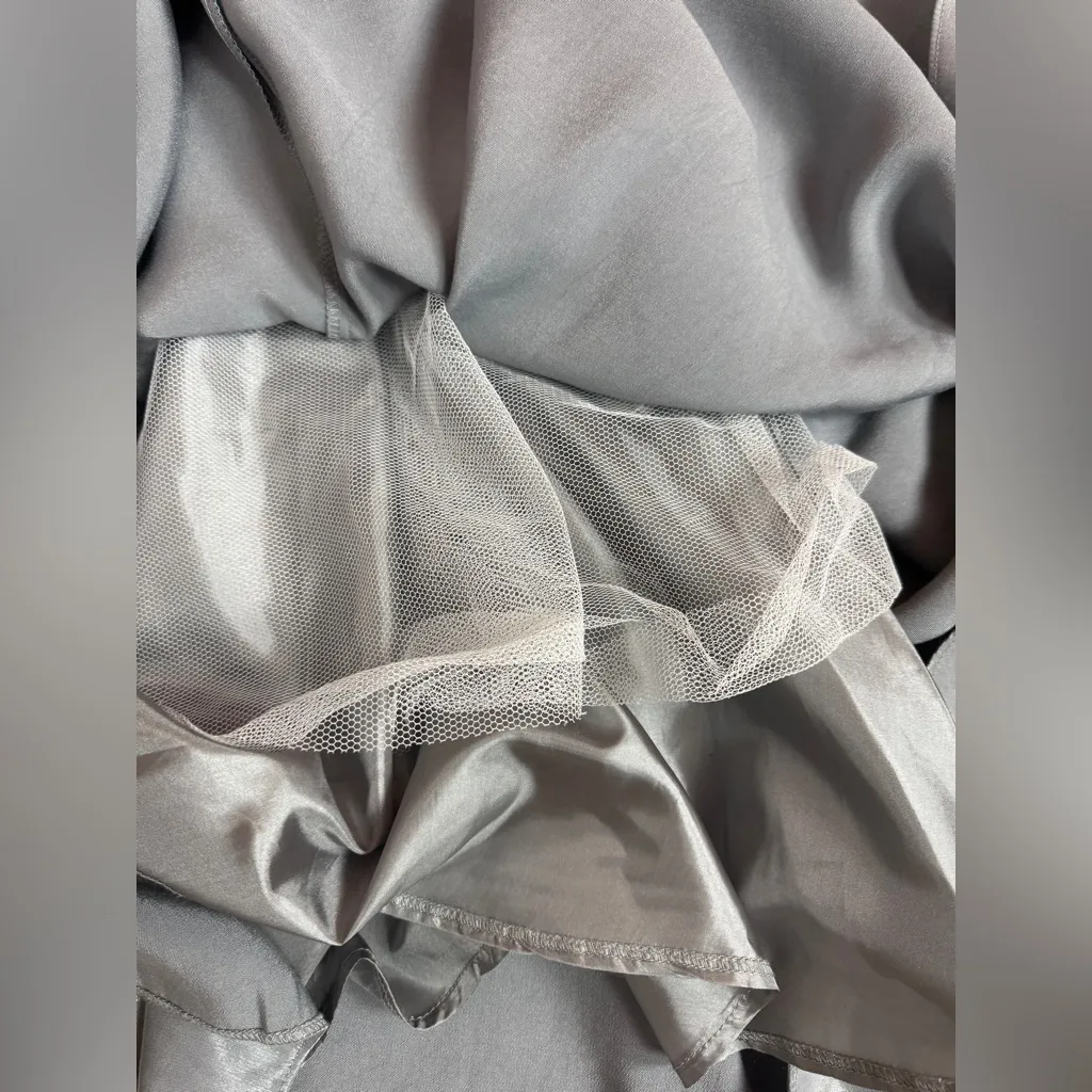 Nina Nischelle Stunning Shimmering Silver Dress SZ 10 - Image 10