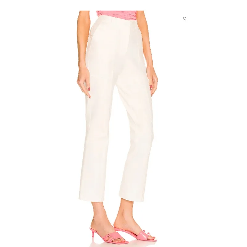 Jonathan Simkhai Jesslyn Cropped‎ Flare Pants Size 2 New with Tags White - Image 3