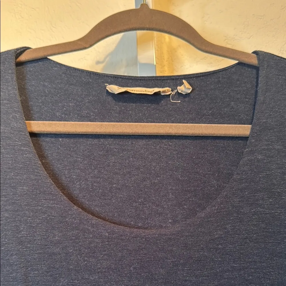 Soft Surroundings Rayon Blend Navy Blue Dress - Image 7