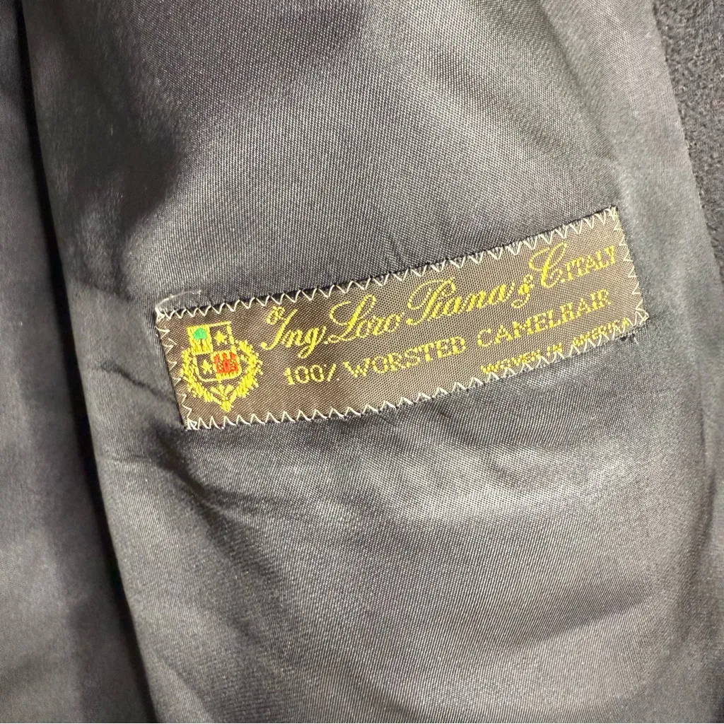 SFI Femme for Nordstrom Loro Piana Black Camel Hair Blazer Size 12 - Image 4