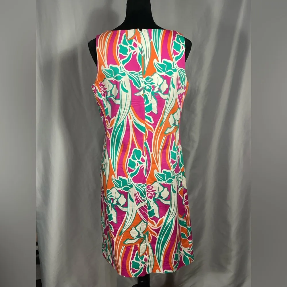 Anne Klein Tropical Hawaiian Dress Women’s Sleeveless  Pockets Bright Floral 8 - Image 2