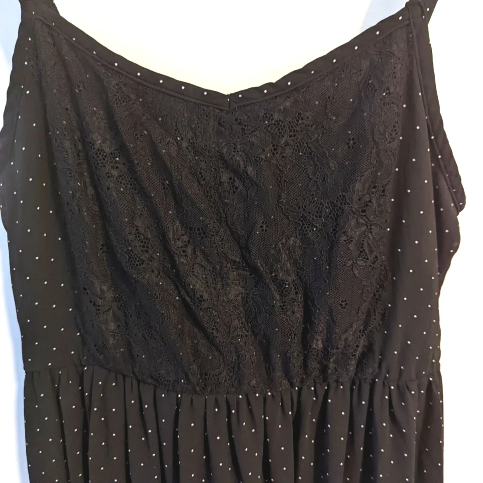 Torrid Womens Plus Size 1 1X 14 Black white polka dot babydoll empire dress - Image 5