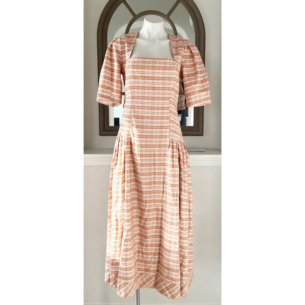 Jonathan Simkhai Tailored Clay Plaid Button - Image 2