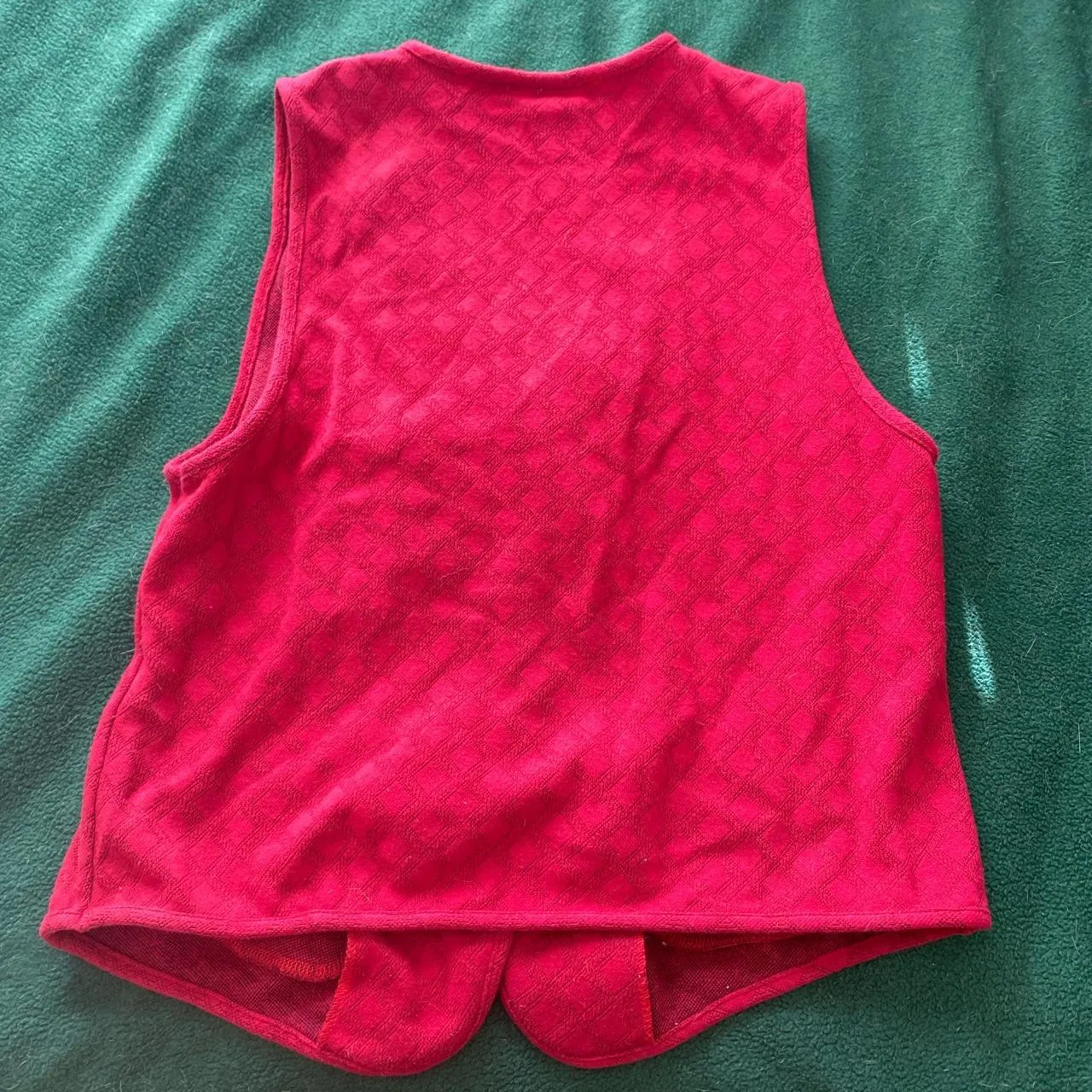 Guess Vintage Red Checkered Vest - Image 4