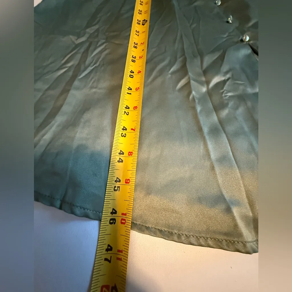 NWT French Connection Green Midi Shirt Dress with Cuffed Sleeves size XL - Image 9