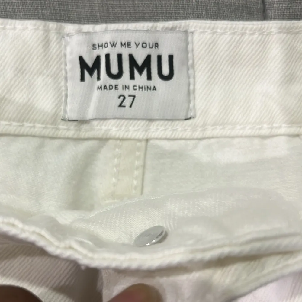 NWT REVOLVE Show Me Your Mumu White Denim Cut Off Shorts Sz 27 - Image 10