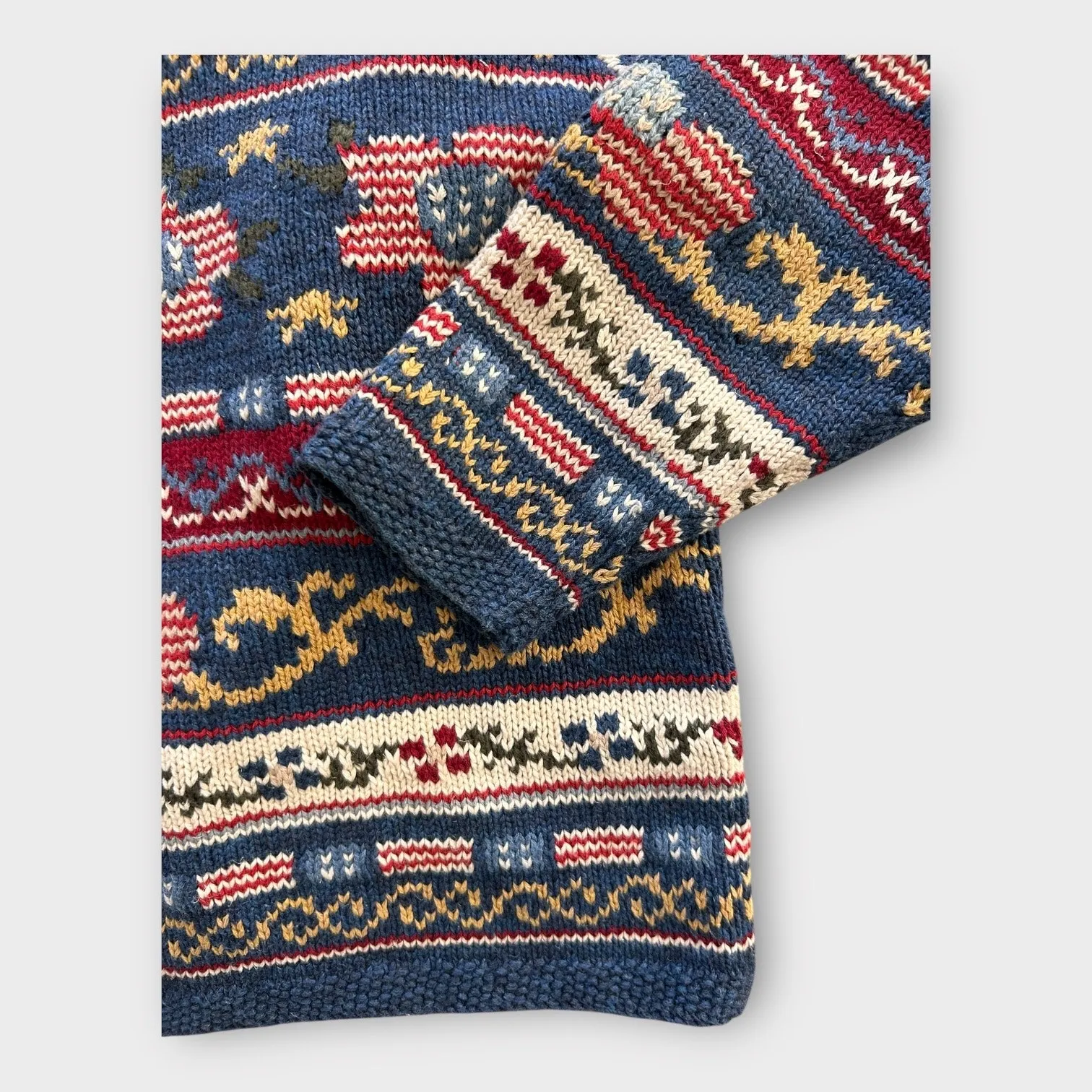 Vintage Talbots Hand Knit Cardigan | Large P | Americana Patriotic Cottagecore - Image 8