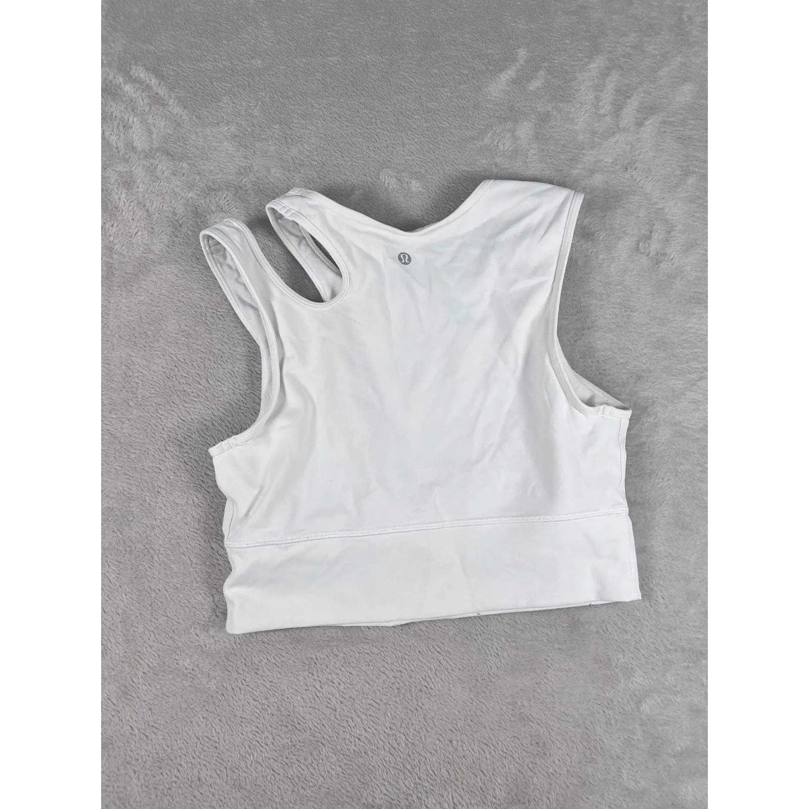 Lululemon Mastered Motion Cropped Tank Womens Size 10 White No Padding W1CA5S - Image 2