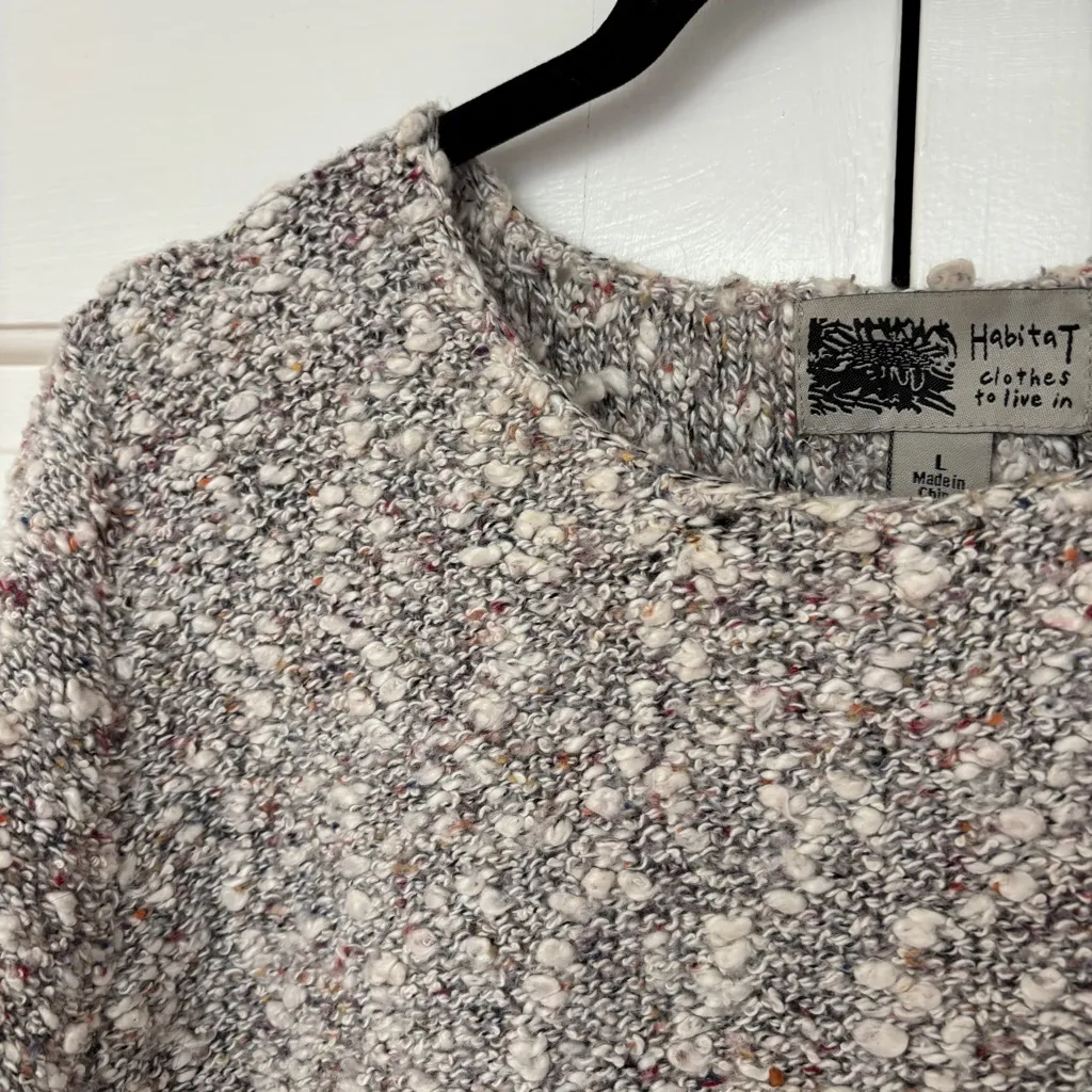 Habitat Clothes to Live in Cream Multicolor Confetti Textured Sweater Size Large - Image 2