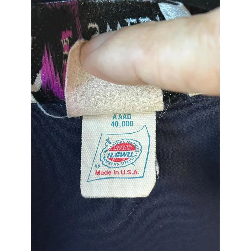 Vintage Maggie Sweet Womens Cardigan 1X Navy Blue Fruit Print Plus Size Size XL - Image 8