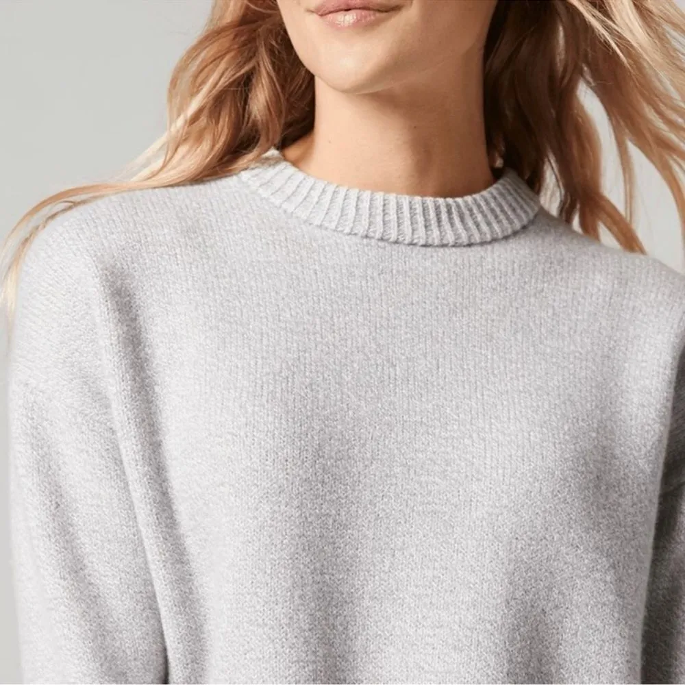 allbirds  boiled merino wool pullover sweater in natural grey, size medium - Image 3