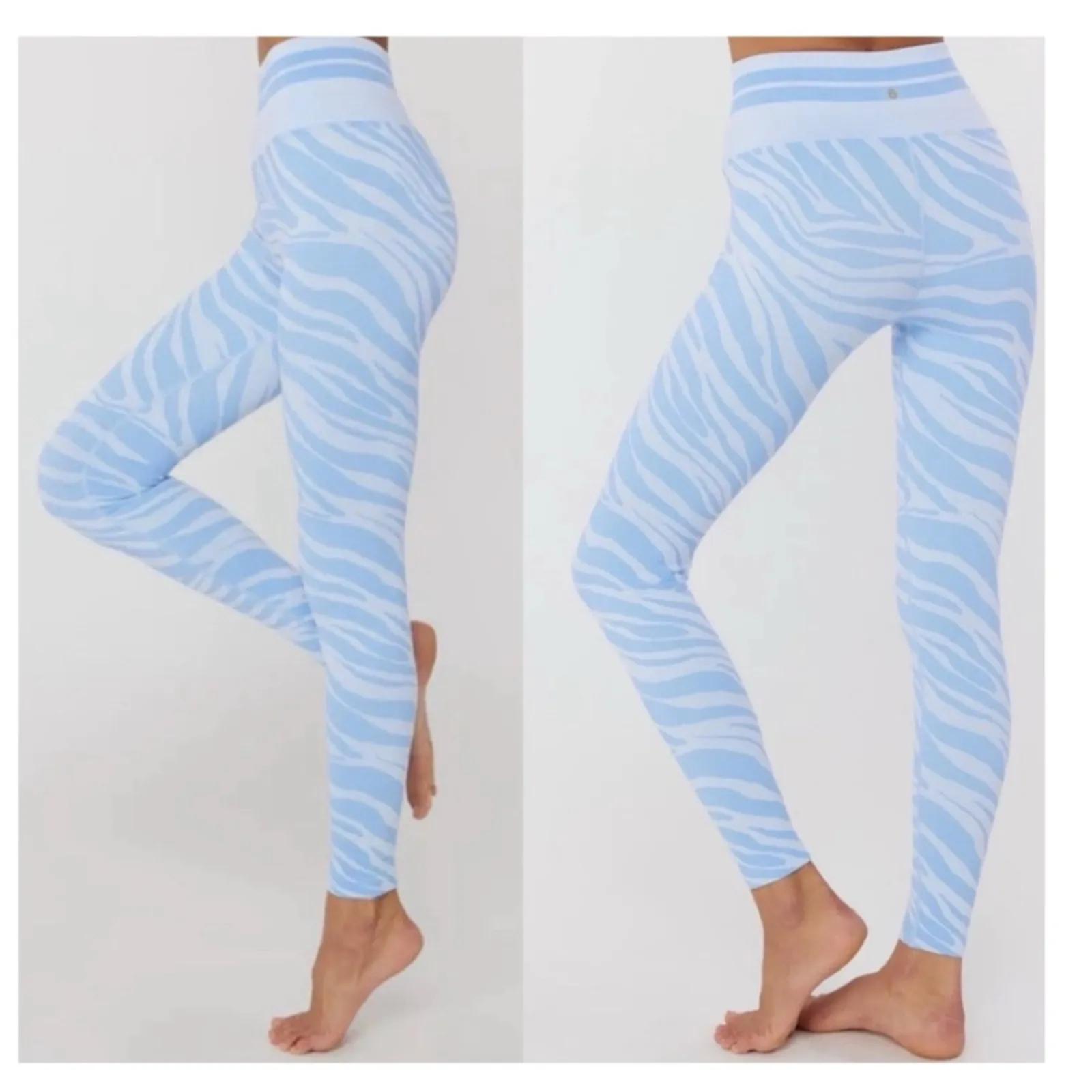 Spiritual Gangster‎ Love Sculpt Animal Print Seamless Leggings M/L Blue - Image 2