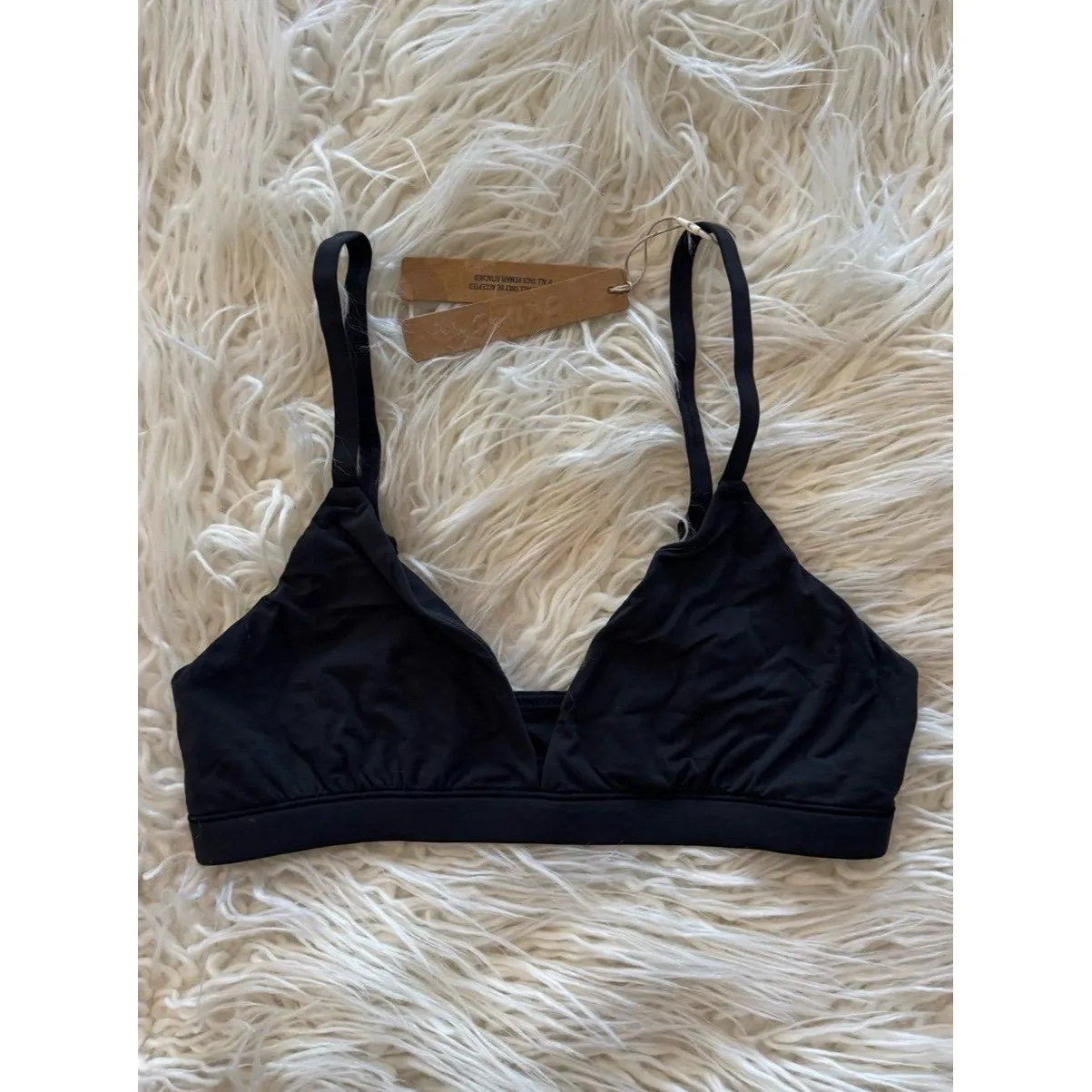 Skims Fits Everybody Triangle Bralette Onyx Size Small - Image 2