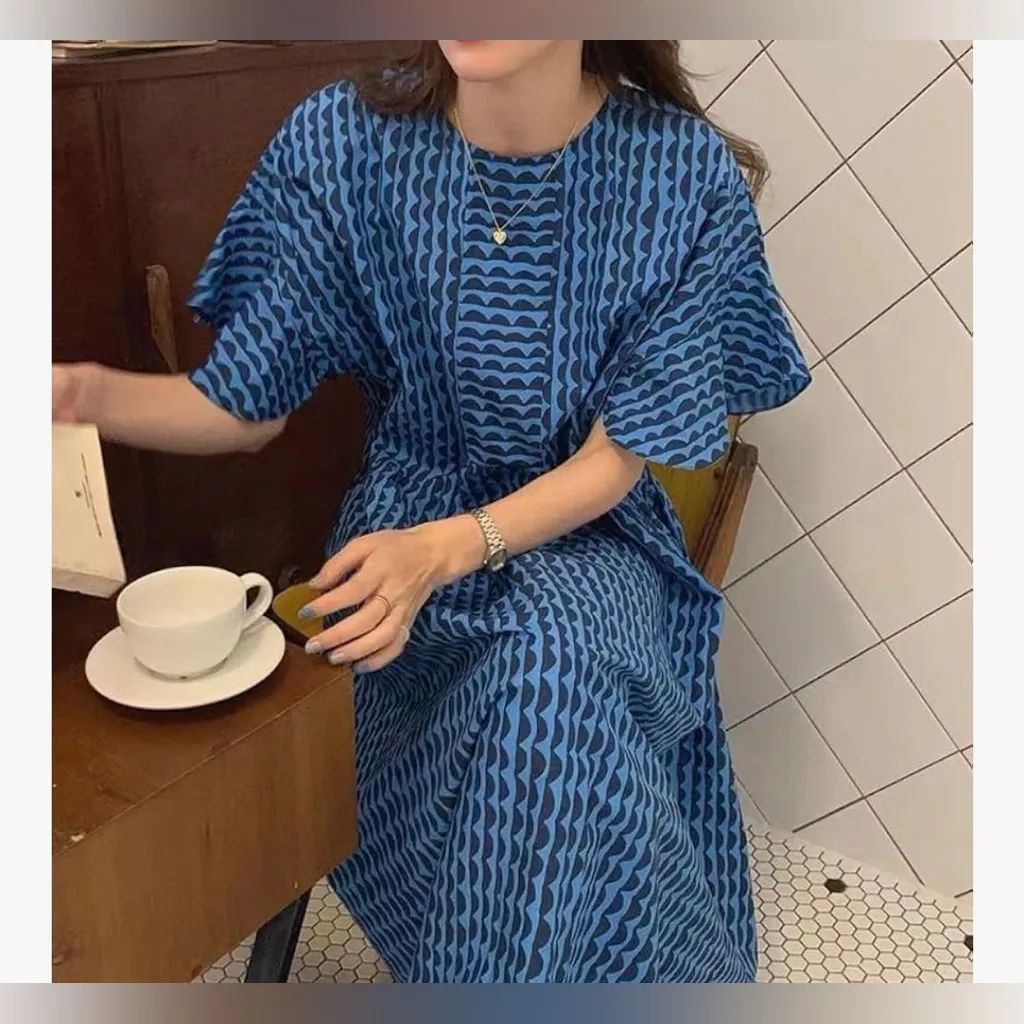 NEW Puffy Sleeves Dress Maxi Flowy Tiered Beach Long Dress One size 4 - Image 6