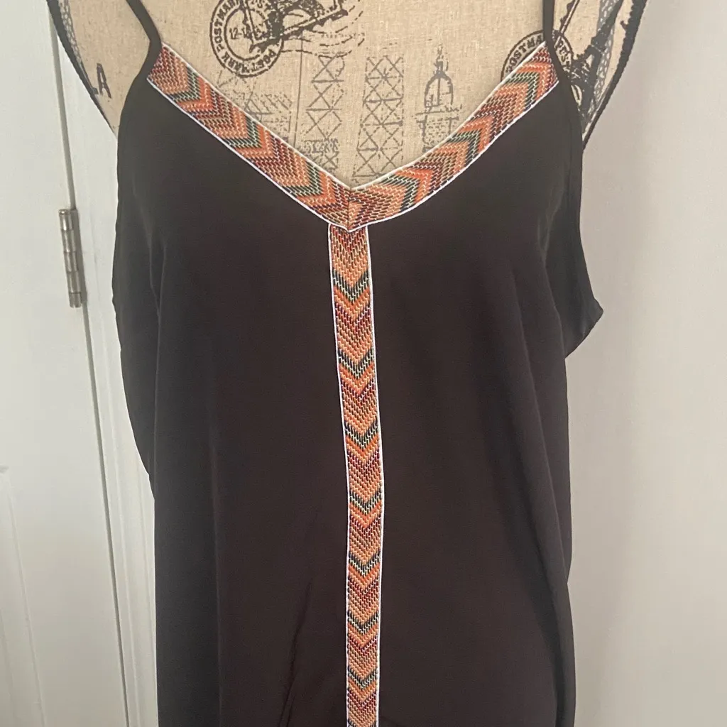 SHEIN Black Midi Dress with Colorful Chevron Detail - Image 2